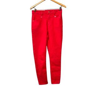 Volcom X Georgia May Jagger GMJ Collab High Rise Jegging Red Denim Jeans 26